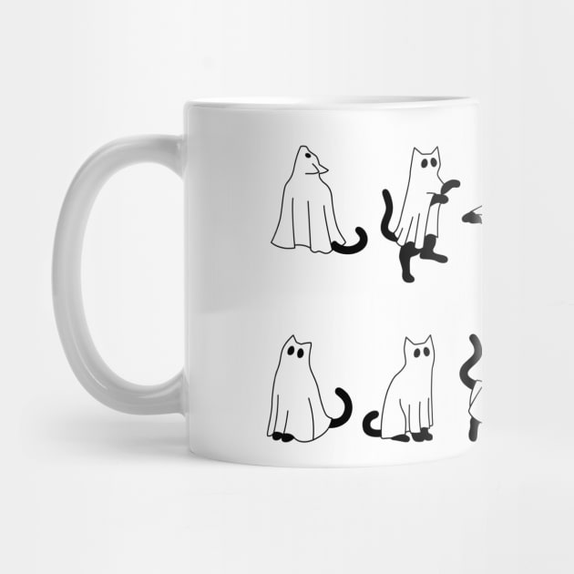 Cute Ghost Cat Funny Halloween Outfit Costumes by wfmacawrub